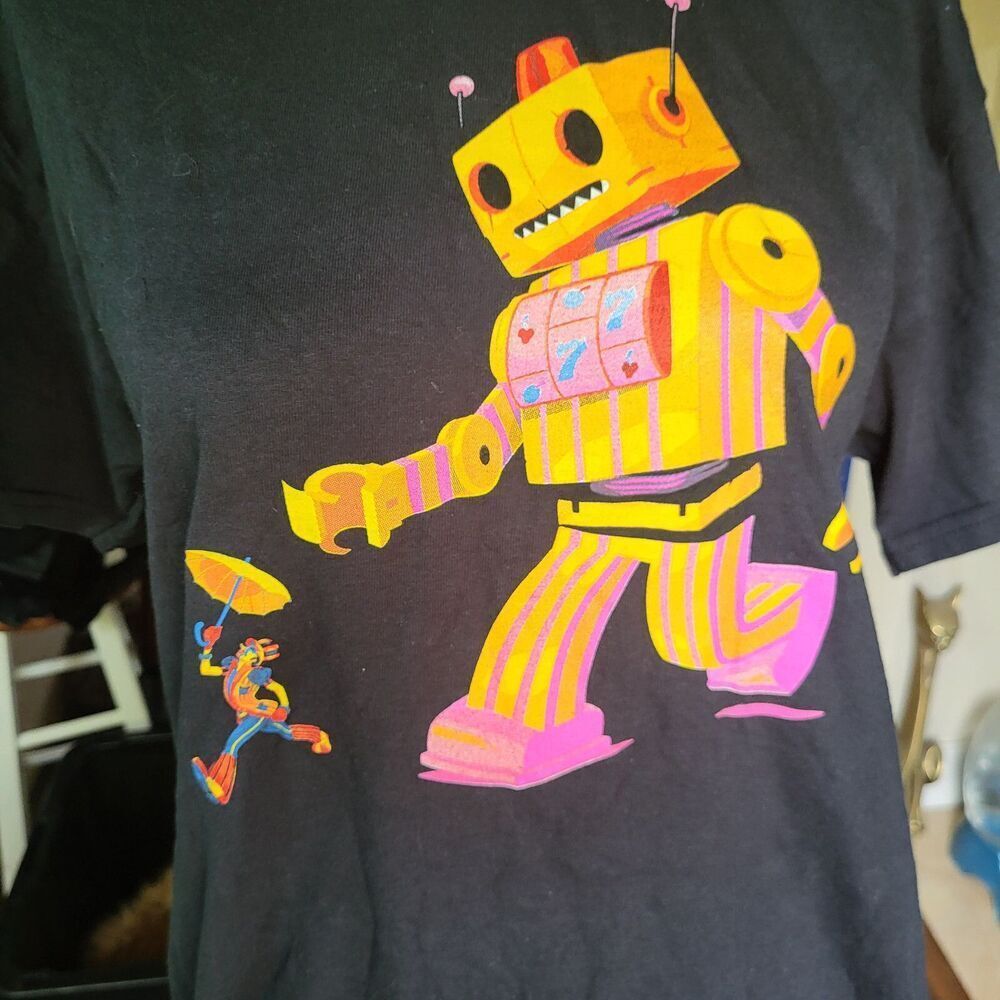 Robot T-Shirt Sz M Cotton